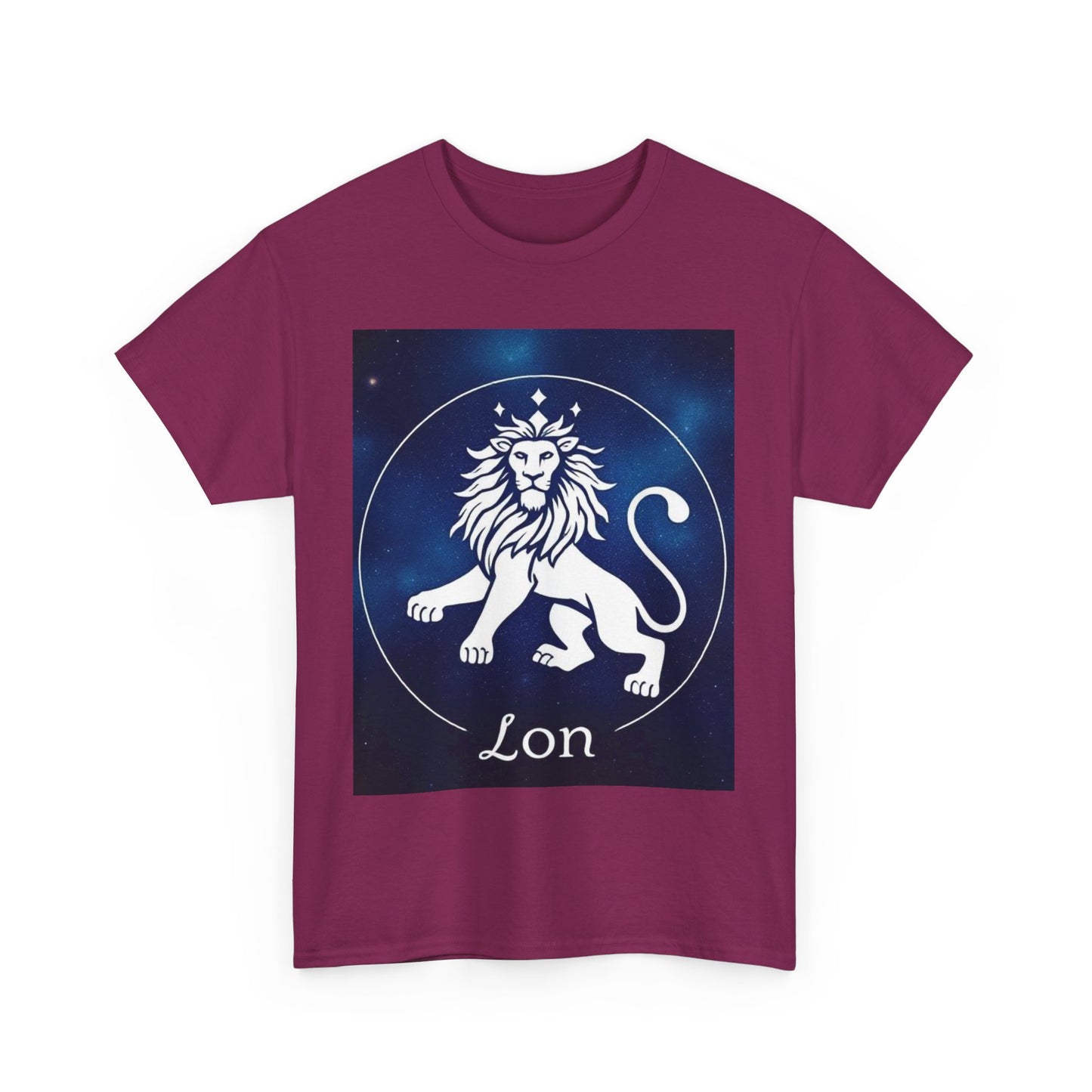 Unisex Heavy Cotton T-Shirt, Space Lion v1, Leo Zodiac Design