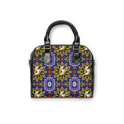 Shoulder Handbag, Sagittarius, Zodiac v2, Flower Pattern