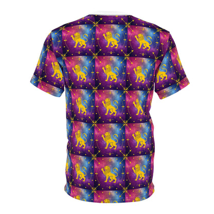 Unisex Cut & Sew T-Shirt, AOP, Leo, Zodiac v1, Pattern