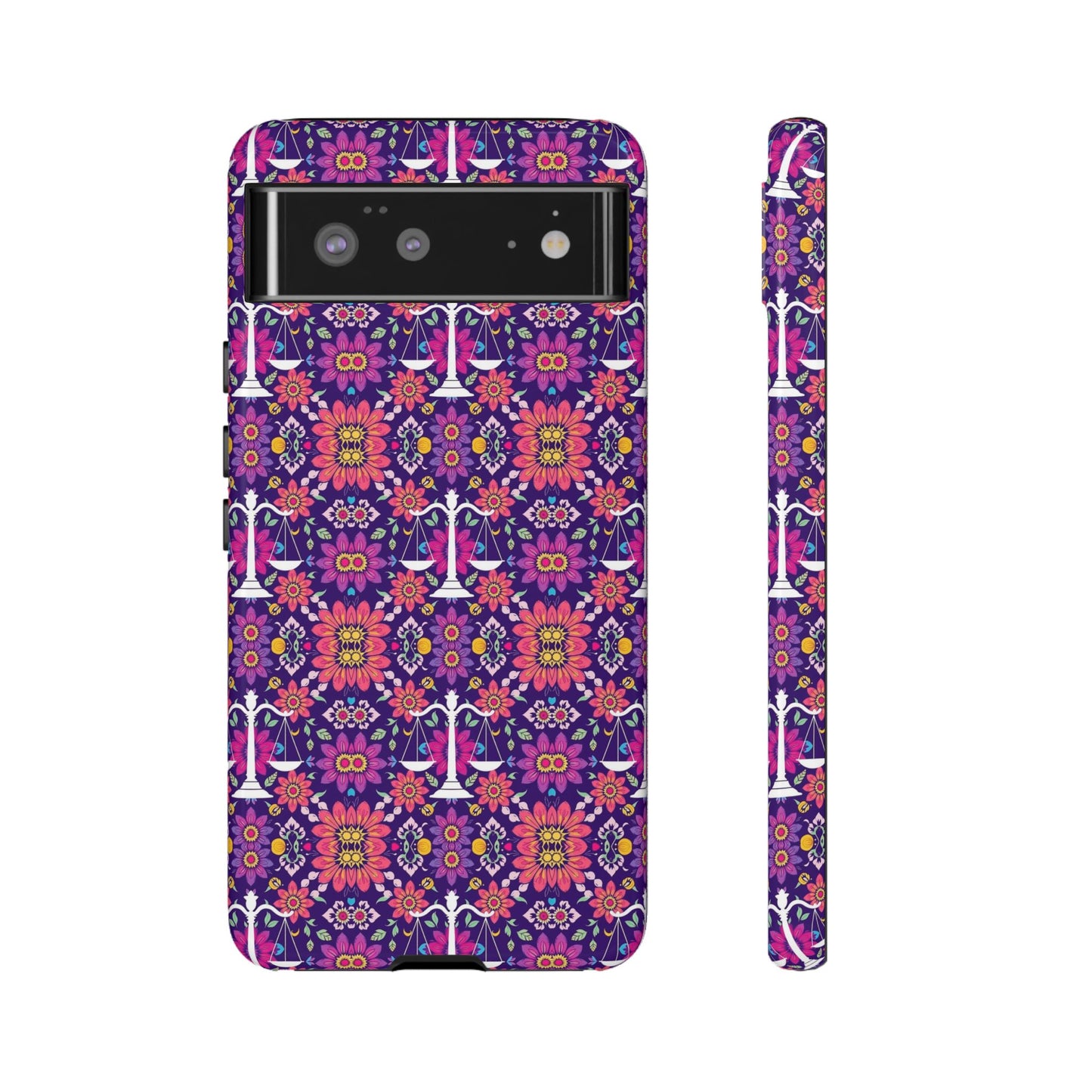 Tough Cases, Libra, Zodiac v4, Flower Pattern