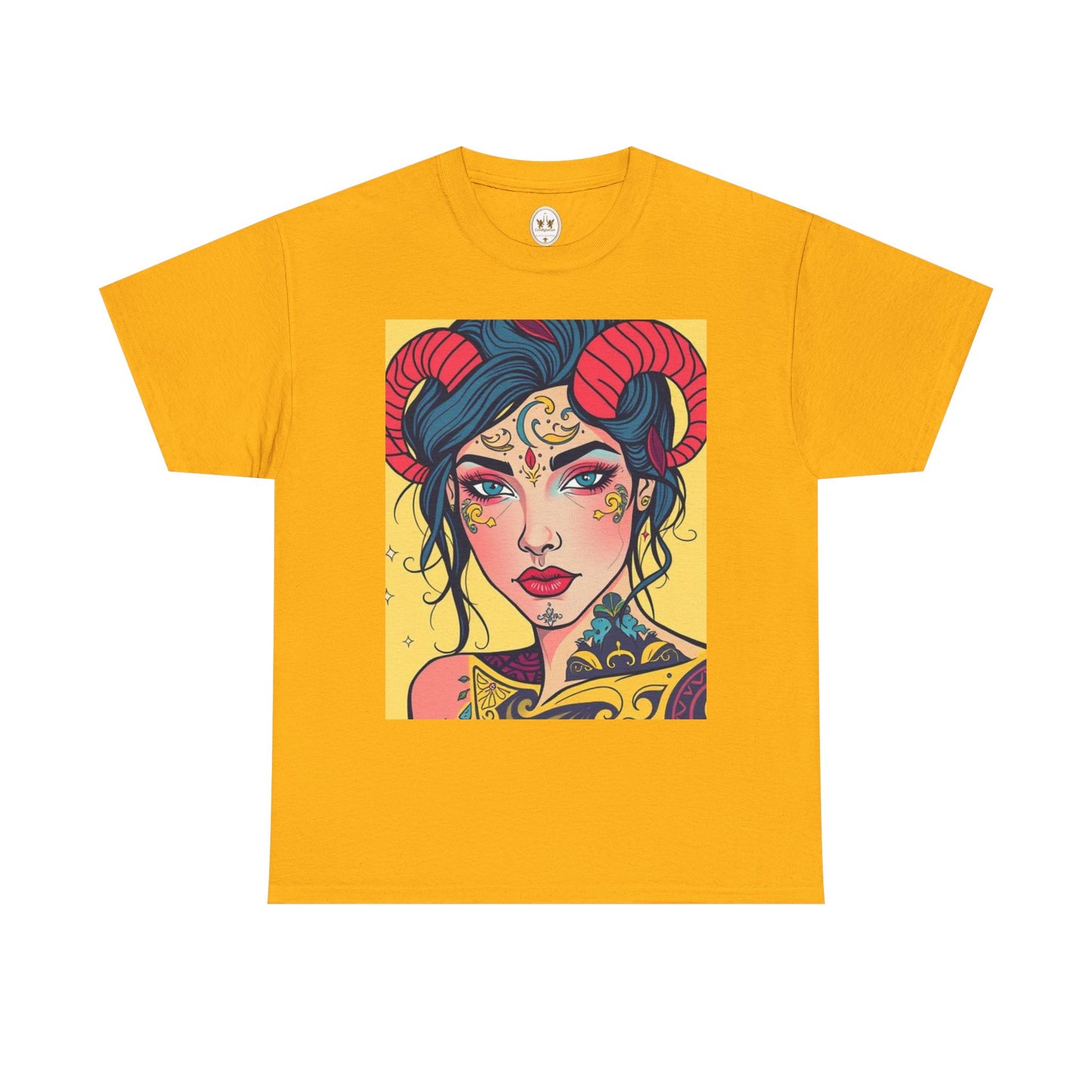 Unisex Heavy Cotton T-Shirt, Aries, Zodiac, Sexy Art