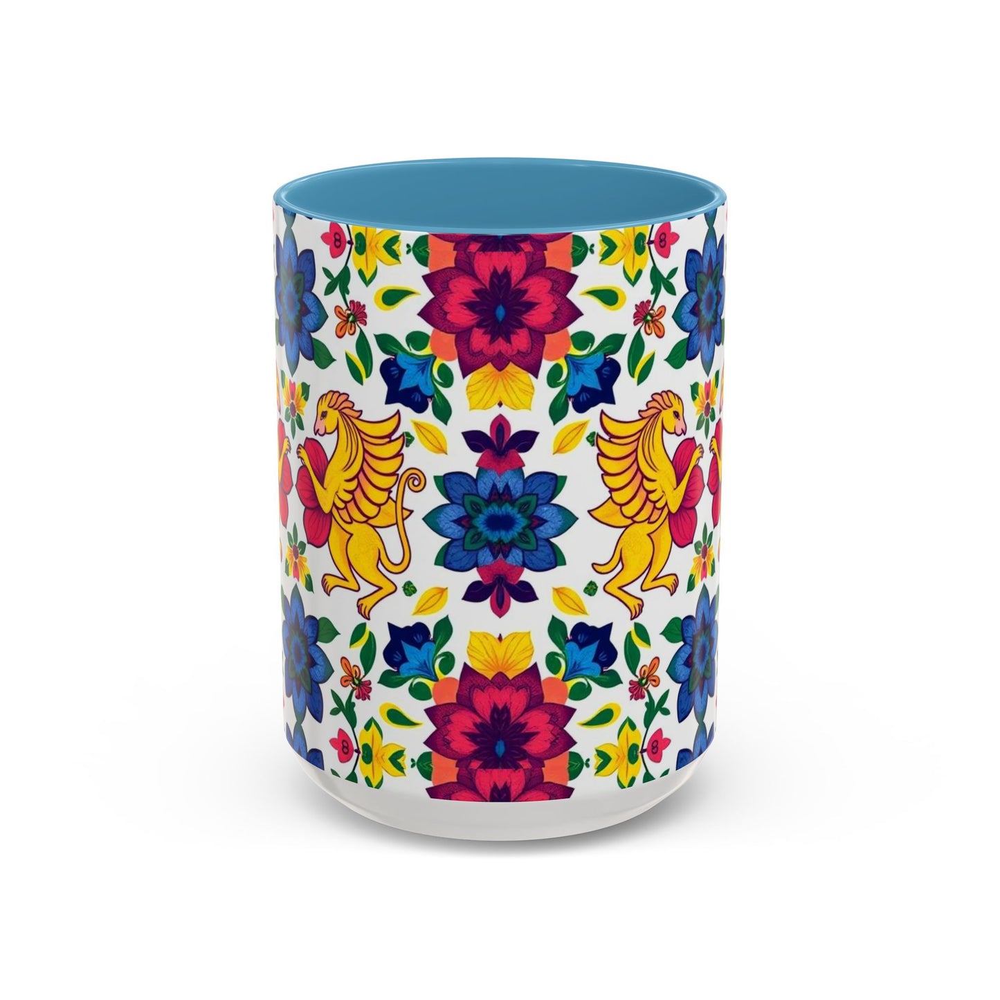 Accent Coffee Mug, Gemini, Zodiac, Flower Pattern, (11, 15oz)
