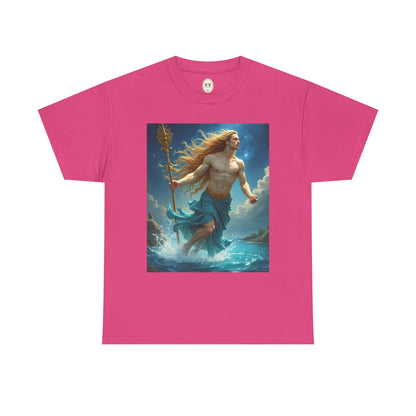 Unisex Heavy Cotton T-Shirt, Realistic, Aquarius Zodiac Design