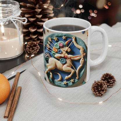 Ceramic Mug, (11oz, 15oz), Ceramic Coffee Mug, Colour Horse, Sagittarius Zodiac Design