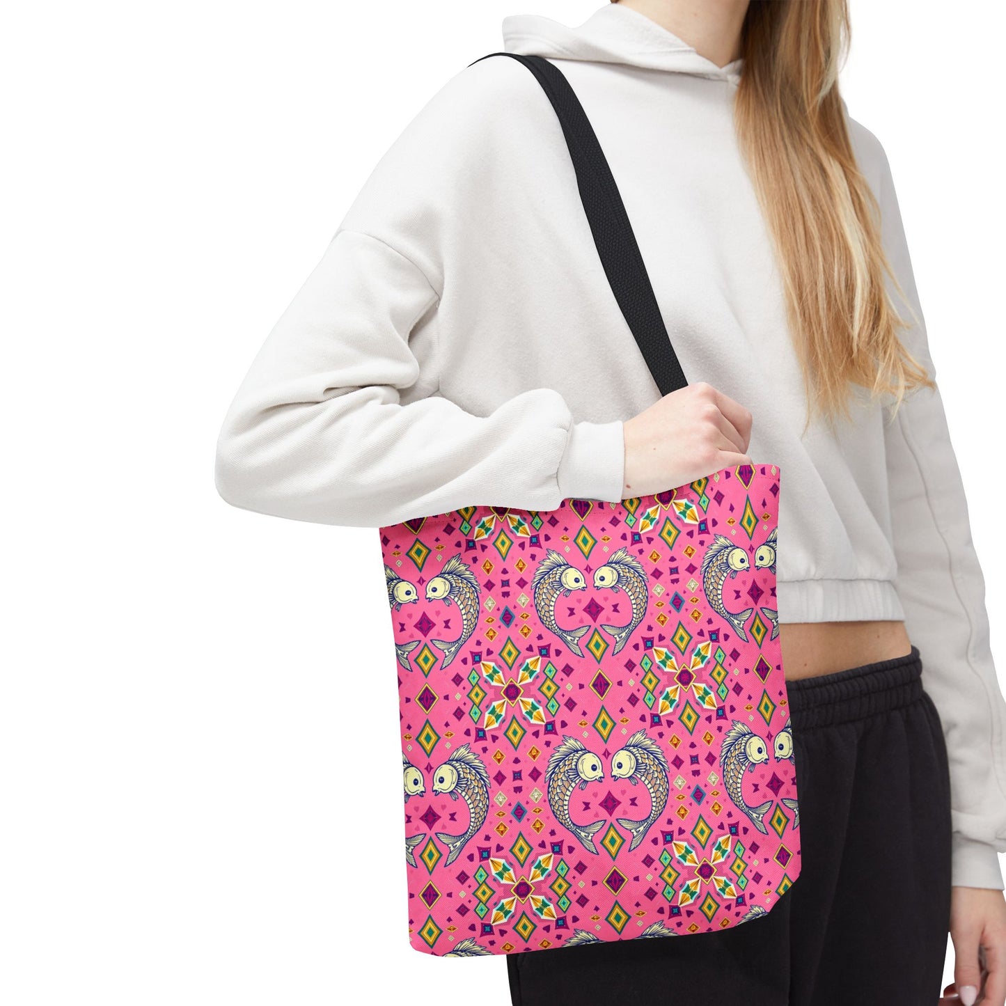 Tote Bag (AOP), Pisces, Zodiac, Jewel Pattern