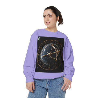 Garment-Dyed Sweatshirt, Unisex, Space Symbol Design v1, Sagittarius