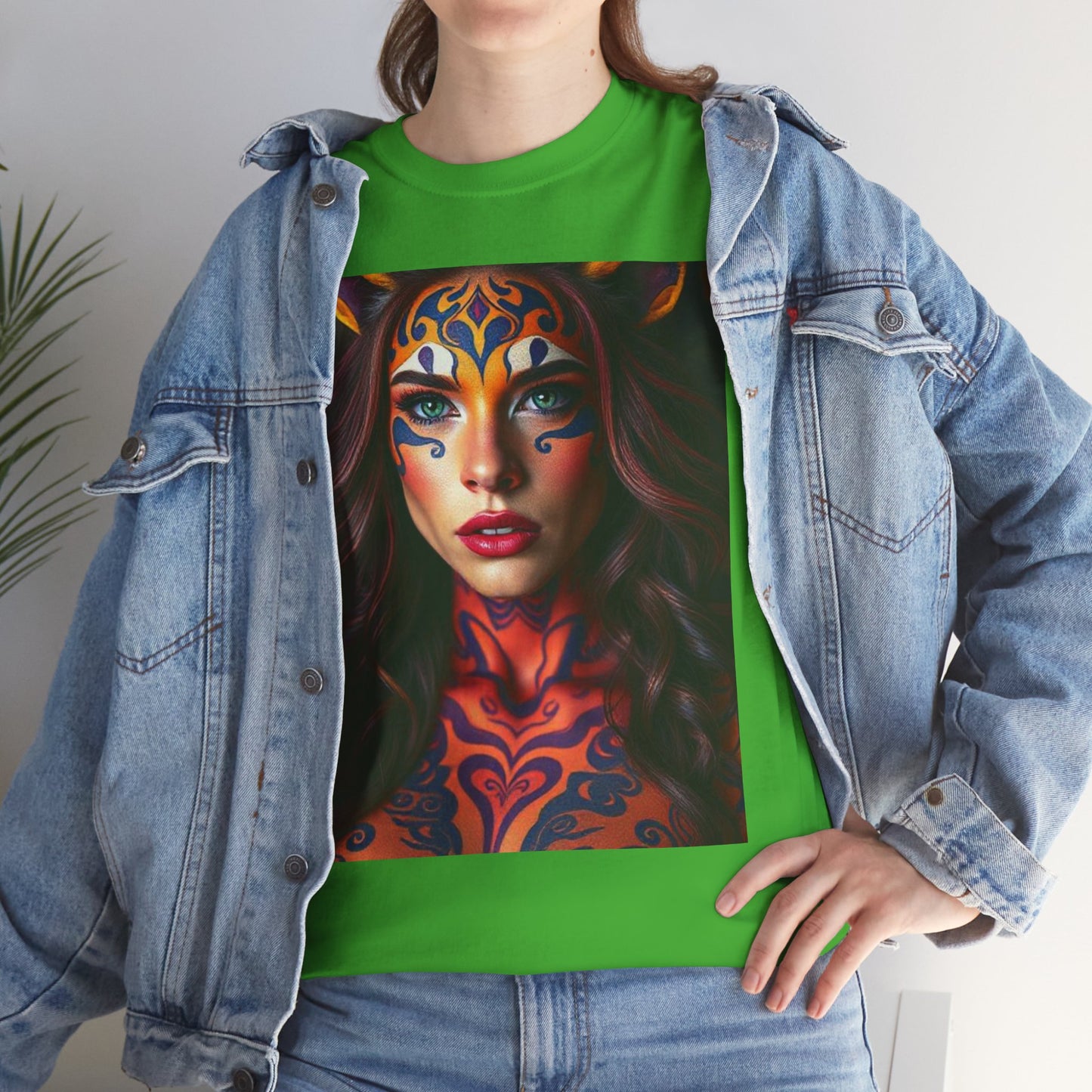 Unisex Heavy Cotton T-Shirt, Leo, Zodiac, Sexy Art