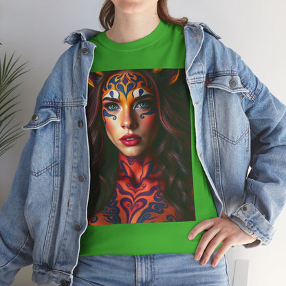 Unisex Heavy Cotton T-Shirt, Leo, Zodiac, Sexy Art