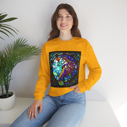Unisex Heavy Blend™ Crewneck Sweatshirt, Glass, Aquarius Zodiac Design