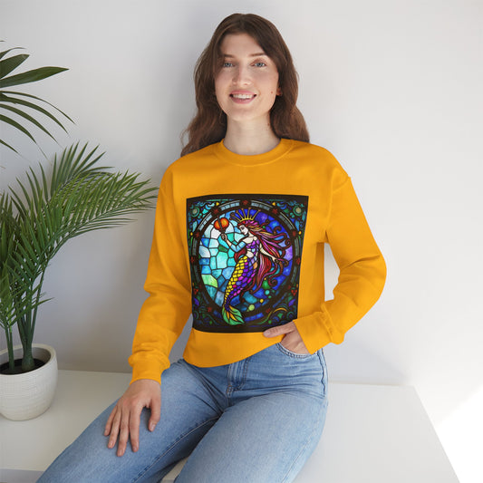 Unisex Heavy Blend™ Crewneck Sweatshirt, Glass, Aquarius Zodiac Design