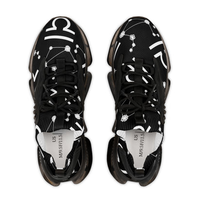 Men's Mesh Sneakers, Libra Zodiac Sign, AOP, Black