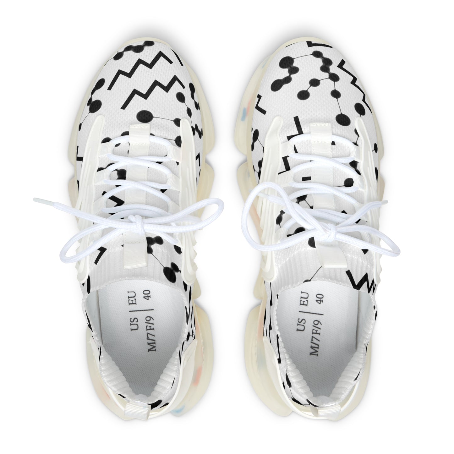 Women's Mesh Sneakers, Constellation & Symbol, Aquarius Zodiac Sign, AOP
