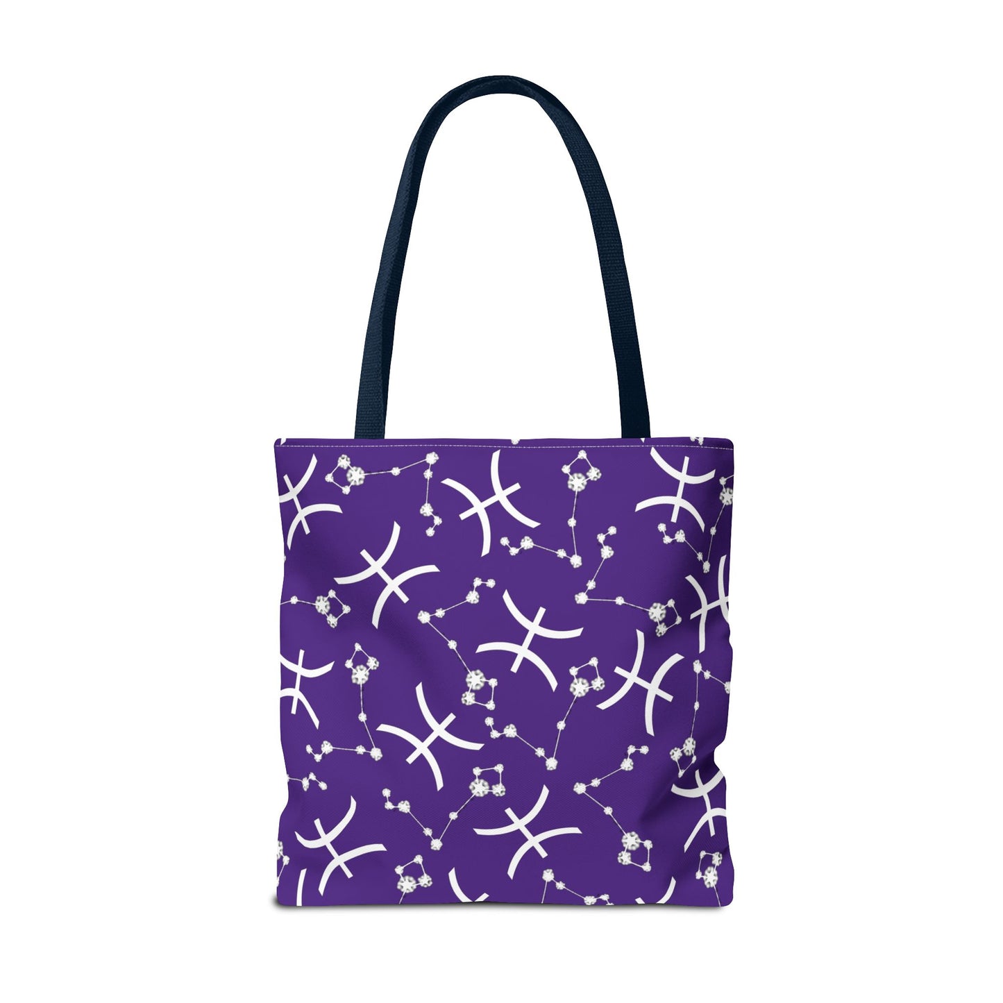 Tote Bag, Pisces Zodiac Sign, AOP, (Purple, White)