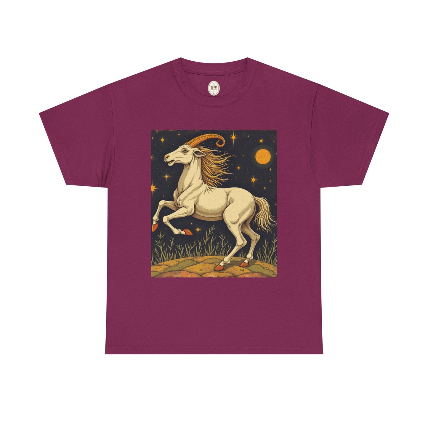 Unisex Heavy Cotton T-Shirt, Aries Animal, Zodiac Design