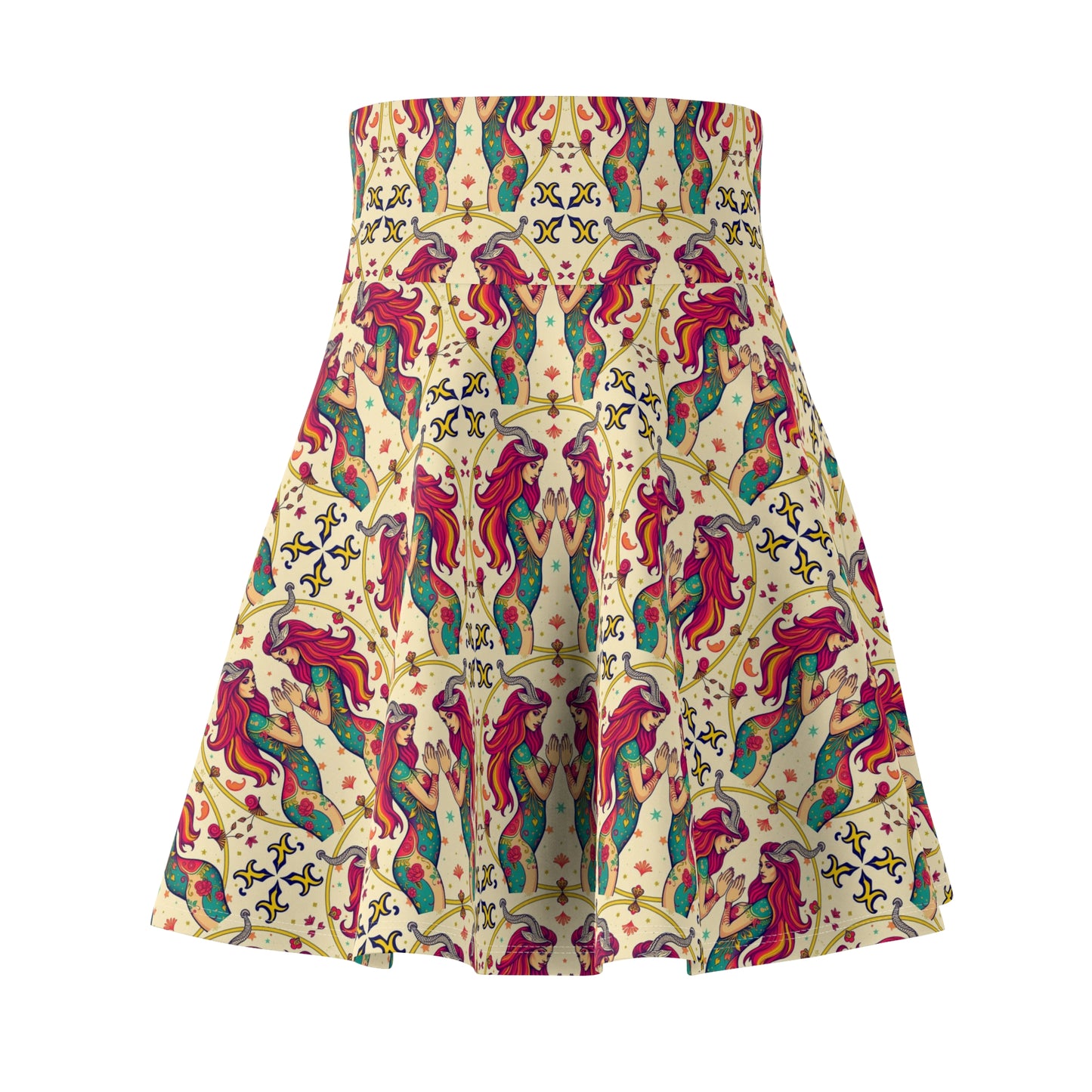 Women's Skater Skirt, (AOP), Gemini, Zodiac v4, Sexy Pattern