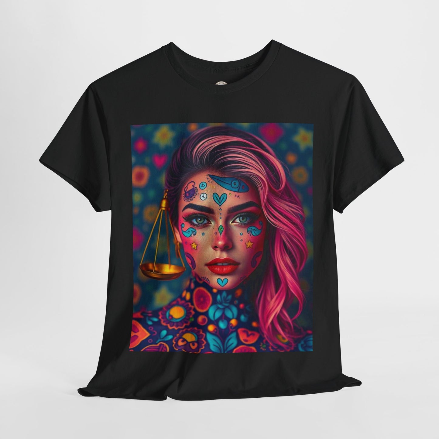 Unisex Heavy Cotton T-Shirt, Libra, Zodiac v2, Sexy Art