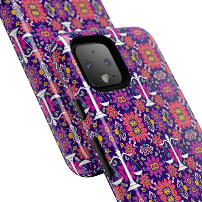 Tough Cases, Libra, Zodiac v4, Flower Pattern