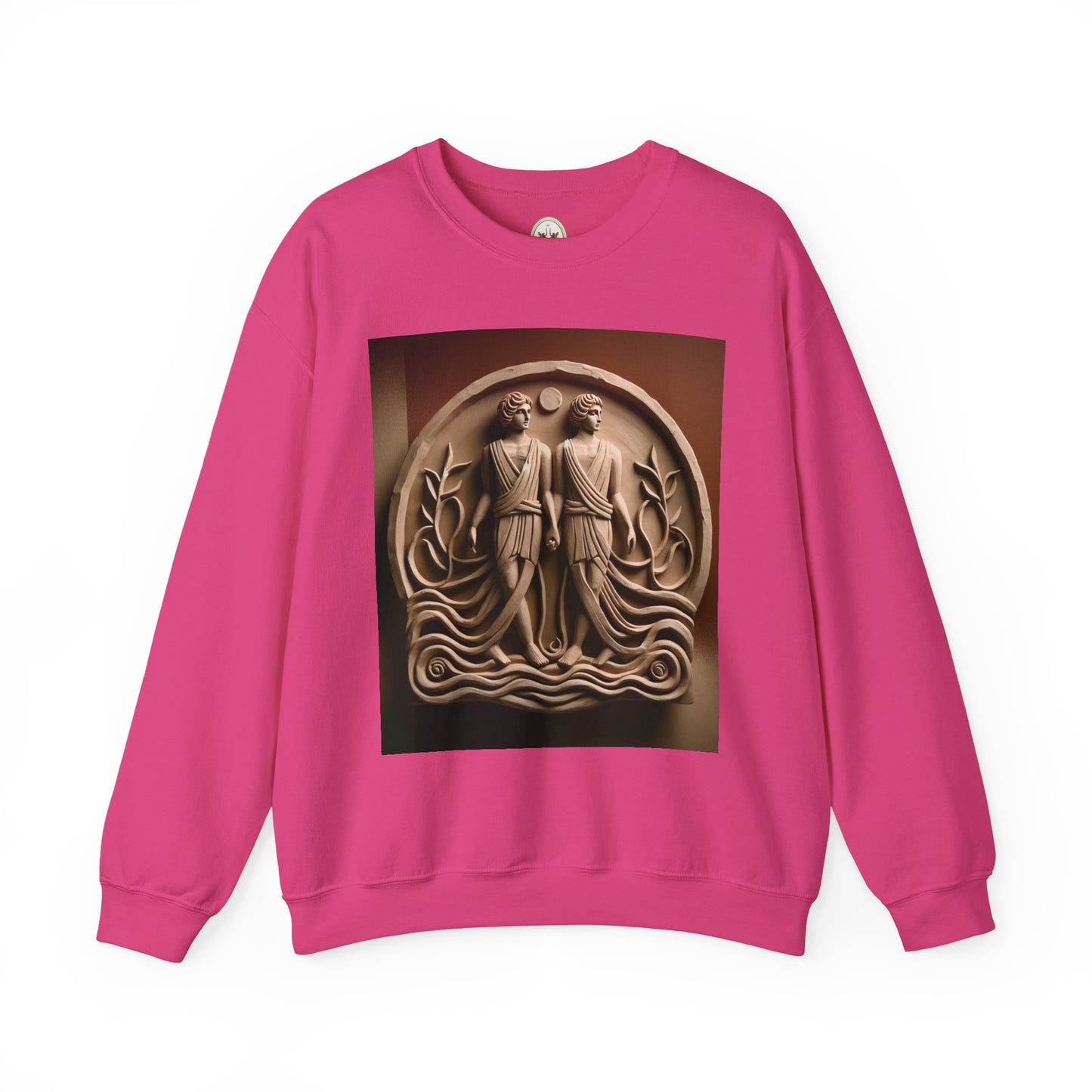 Unisex Heavy Blend™ Crewneck Sweatshirt, Stone Twins, Gemini Zodiac Design