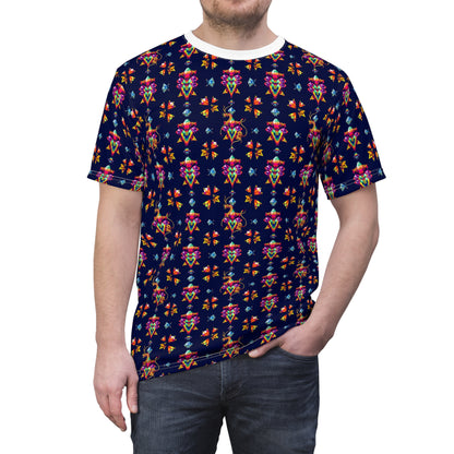 Unisex Cut & Sew T-Shirt, (AOP) Aquarius, Zodiac v4, Jewels Pattern