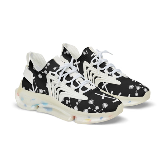 Men's Mesh Sneakers, Sagittarius Zodiac Sign, AOP, Black