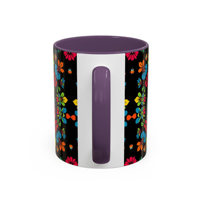 Accent Coffee Mug, Zodiac. Virgo, Flower Pattern, (11, 15oz)