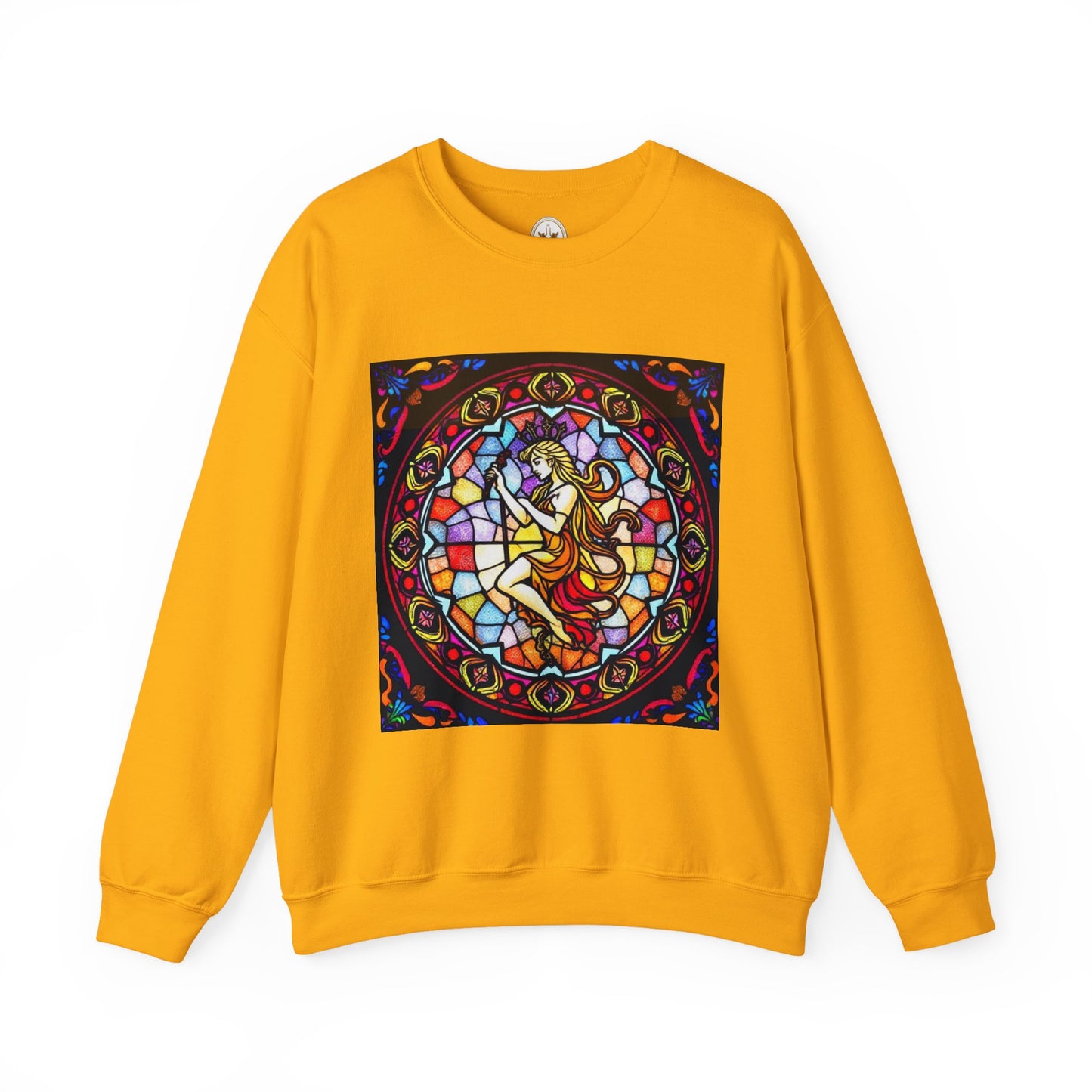 Unisex Heavy Blend™ Crewneck Sweatshirt, Glass, Virgo Zodiac Design