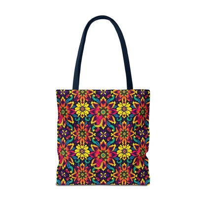 Tote Bag, (AOP), Capricorn, Zodiac, Flower Pattern