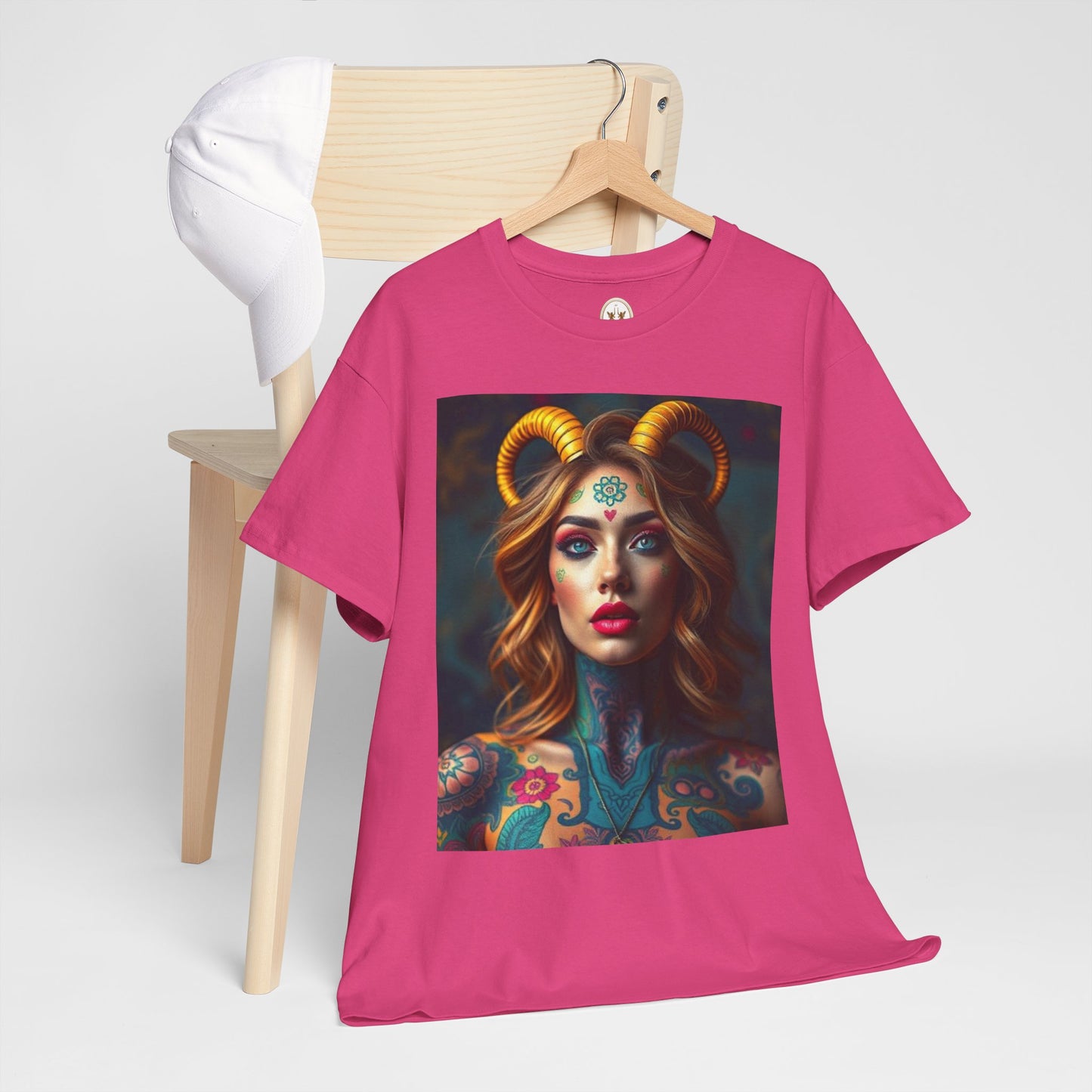 Unisex Heavy Cotton T-Shirt, Capricorn, Zodiac v1, Sexy Art