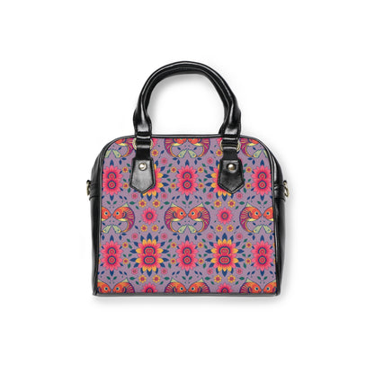 Shoulder Handbag, Pisces, Zodiac v1, Flower Pattern