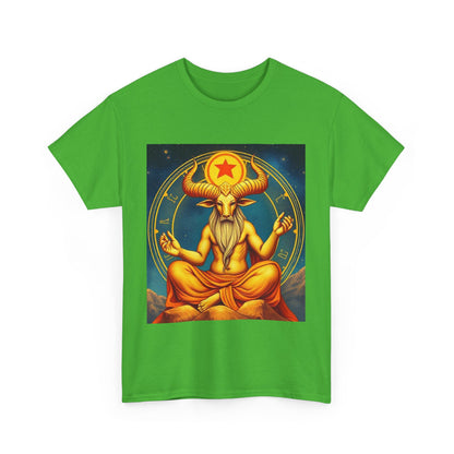 Unisex Heavy Cotton T-Shirt, Meditating Bull, Taurus Zodiac Design