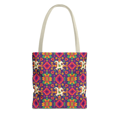 Tote Bag (AOP), Aquarius, Zodiac v2, Flower Pattern