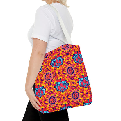 Tote Bag, (AOP), Pisces, Zodiac v5, Flower Pattern
