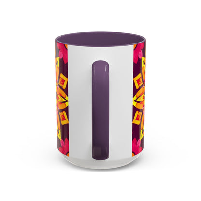 Accent Coffee Mug, Scorpio, Zodiac v1. Flower Pattern, (11, 15oz)