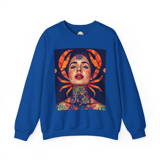 Unisex Heavy Blend™ Crewneck Sweatshirt, Cancer, Zodiac v1, Sexy Pattern