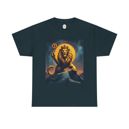 Unisex Heavy Cotton T-Shirt, King of Lions v2, Leo Zodiac Design
