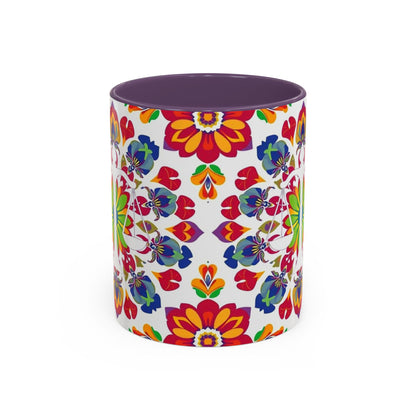 Accent Coffee Mug, Libra, Zodiac v1, Flower Pattern, (11, 15oz)