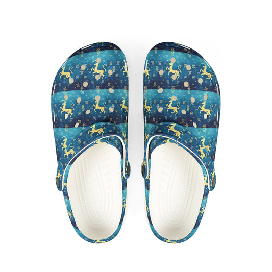 EVA Foam Rubber Shoes, (AOP), Aquarius, Zodiac, Pattern