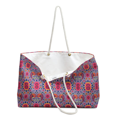 Weekender Bag, Pisces, Zodiac v3, Flower Pattern