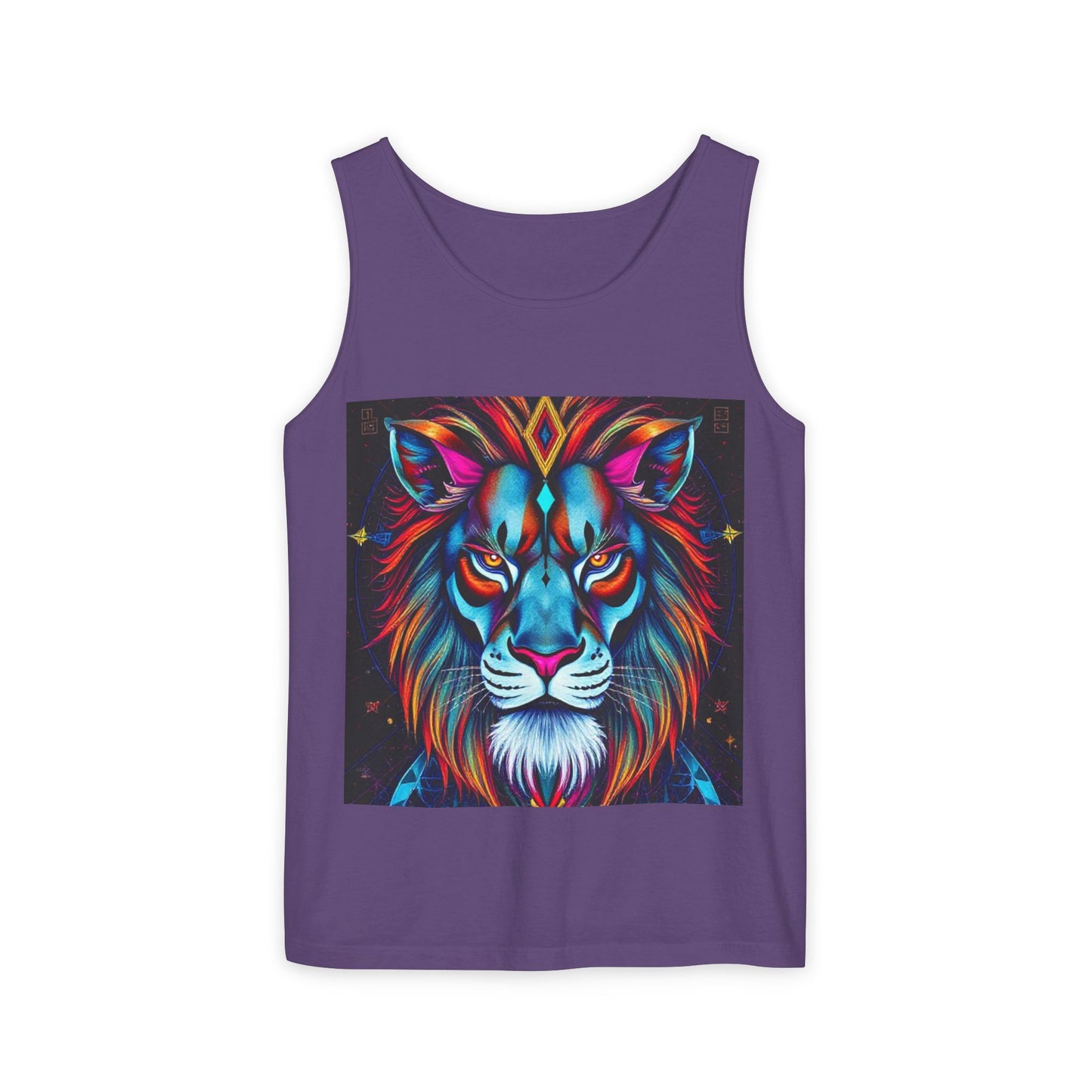 Unisex Garment-Dyed, Tank Top, Leo, Pop Art v1, 100% US cotton