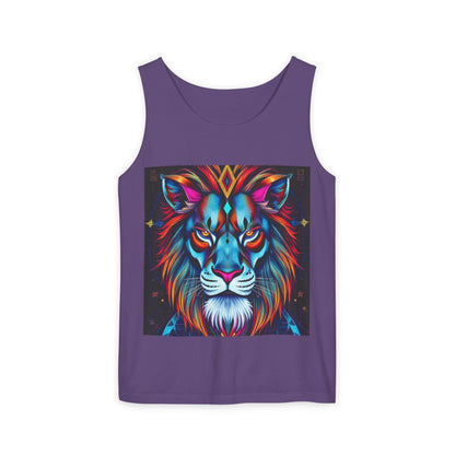 Unisex Garment-Dyed, Tank Top, Leo, Pop Art v1, 100% US cotton
