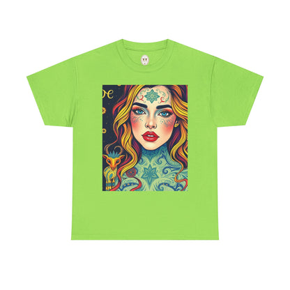 Unisex Heavy Cotton T-Shirt, Aquarius, Zodiac v2, Sexy Art