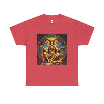 Unisex Heavy Cotton T-Shirt, On The Throne, Taurus Zodiac Design