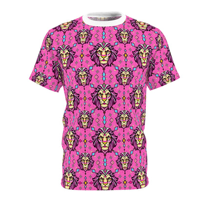 Unisex Cut & Sew T-Shirt, (AOP), Leo, Zodiac v3, Jewels Pattern