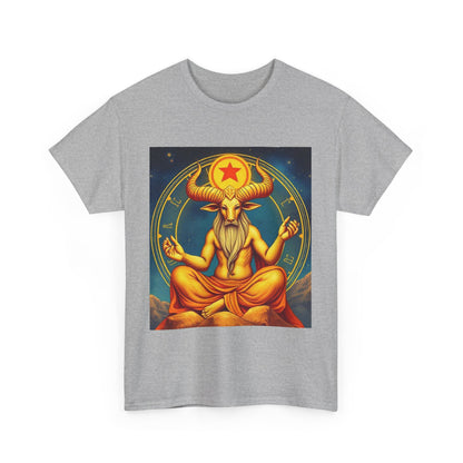 Unisex Heavy Cotton T-Shirt, Meditating Bull, Taurus Zodiac Design