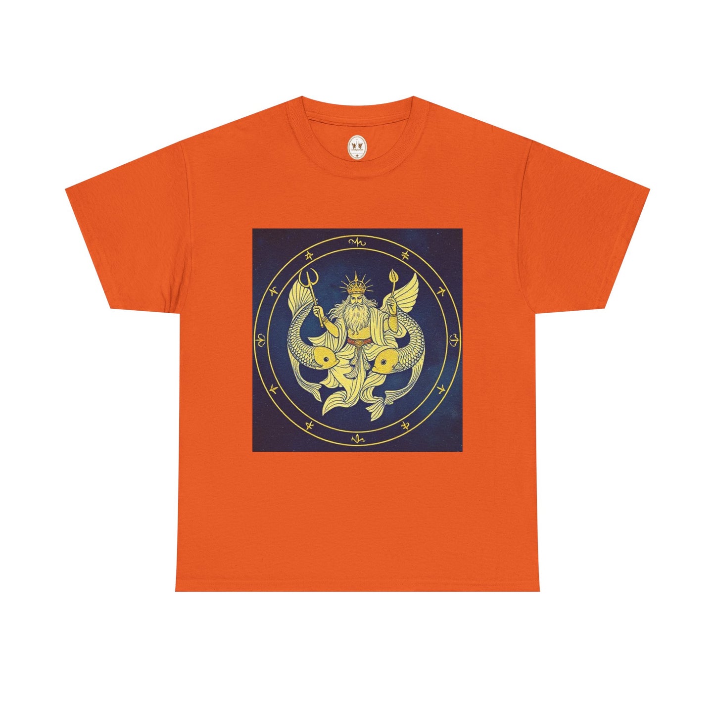 Unisex Heavy Cotton T-Shirt, King of Pisces, Zodiac Design