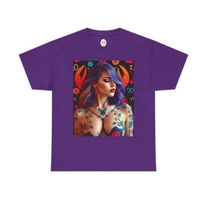 Unisex Heavy Cotton T-Shirt, Cancer, Zodiac, Sexy Art