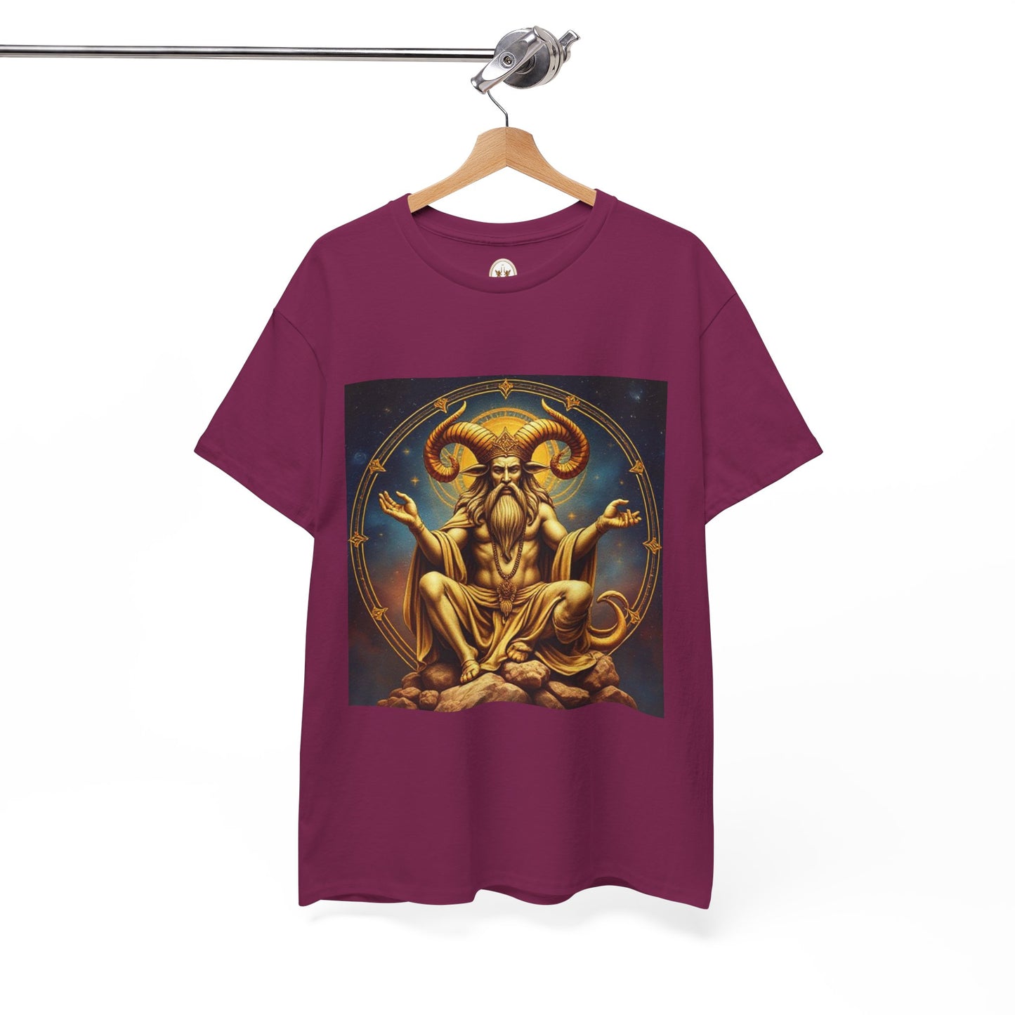 Unisex Heavy Cotton T-Shirt, On The Throne, Taurus Zodiac Design