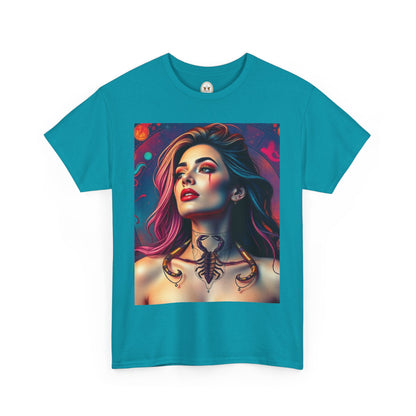 Unisex Heavy Cotton T-Shirt, Scorpio, Zodiac v1, Sexy Art