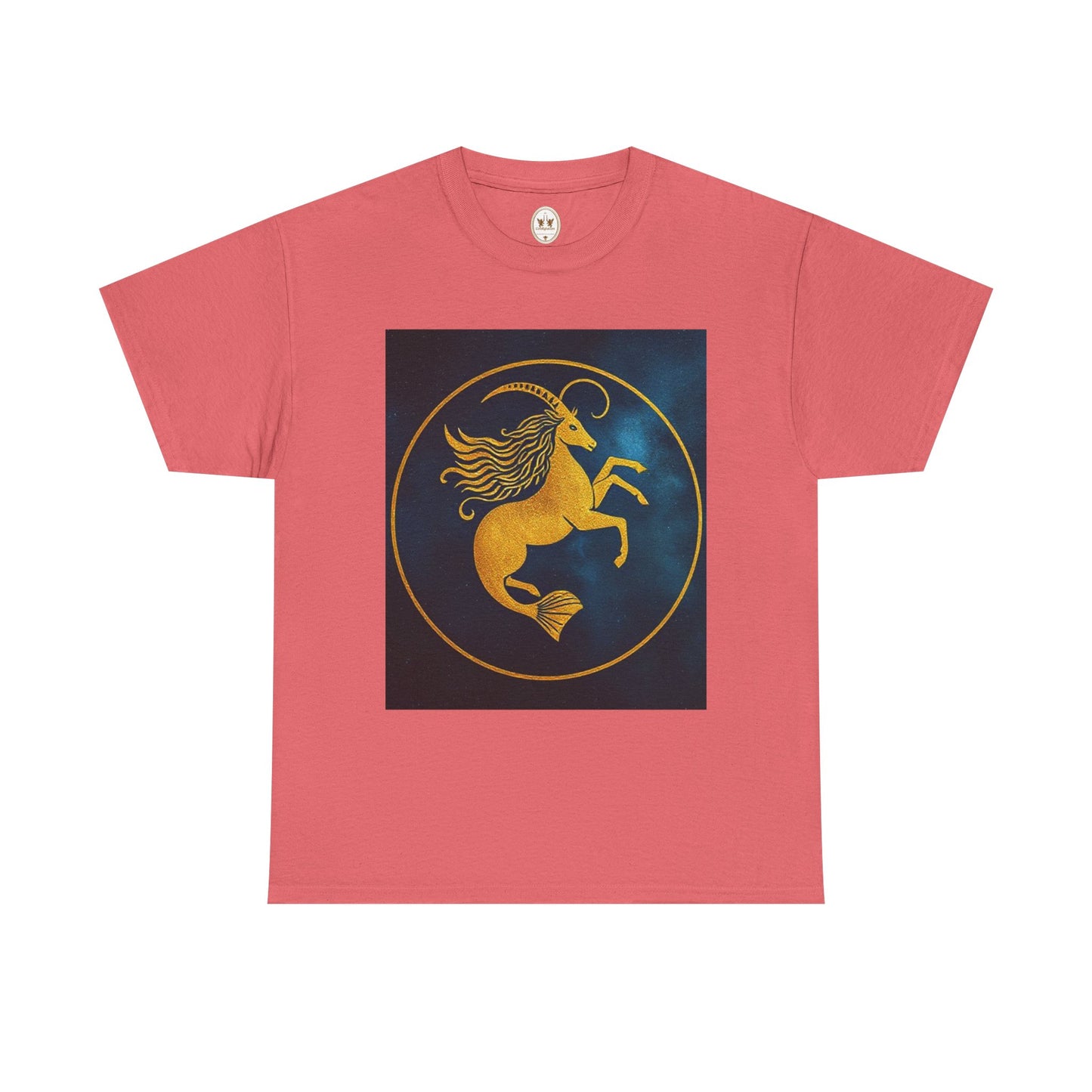 Unisex Heavy Cotton T-Shirt, Capricorn Animal v4, Symbol, Zodiac Design