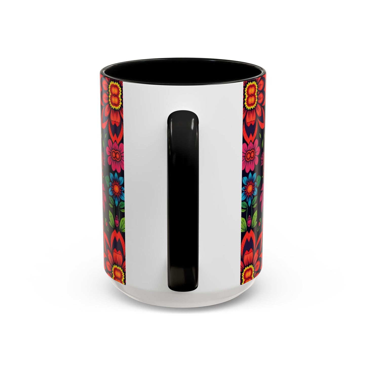 Accent Coffee Mug, Cancer, Zodiac v4, Flower Pattern, (11, 15oz)